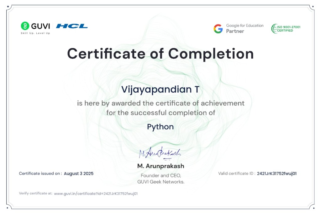 Python Certificate